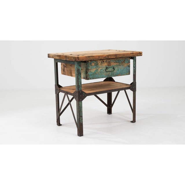 Early 20th Century French Metal & Wooden Work Table For Sale In Greensboro - Image 6 of 18