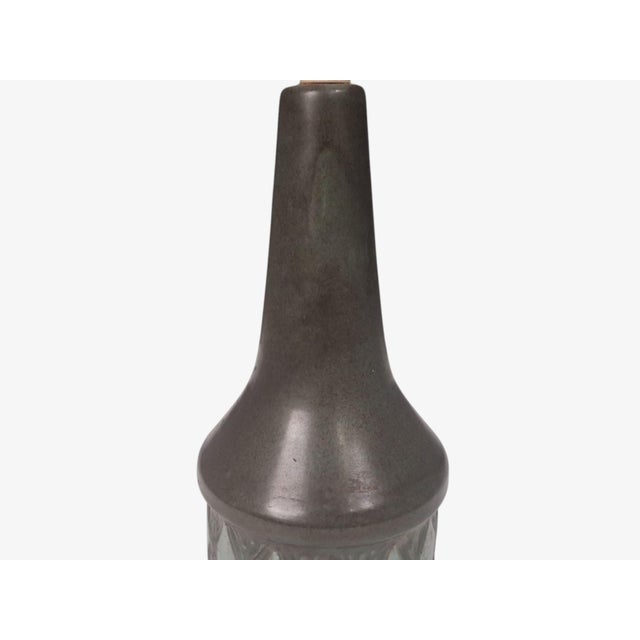 Ceramic Løvesmose Keramik, Table Lamp, Brown and Turqouise Ceramic, Denmark, 1960s For Sale - Image 7 of 10