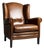 Sheep Leather Wingback Armchair For Sale