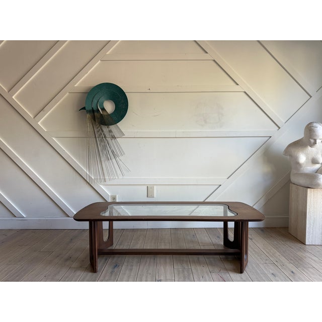 Brown 1960s Bassett Coffee Table Mid Century Modern Walnut After Adrian Pearsall For Sale - Image 8 of 8