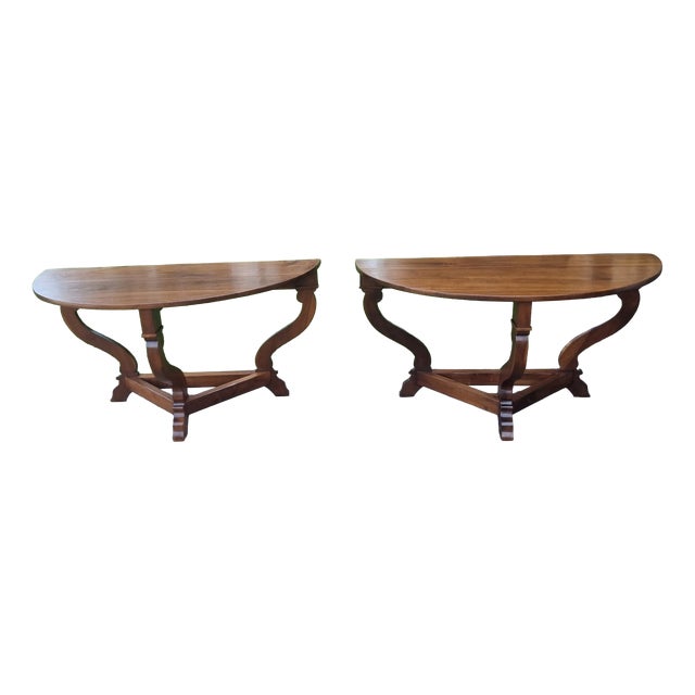 Antique Tuscan Walnut Consoles, 1770, Set of 2 For Sale