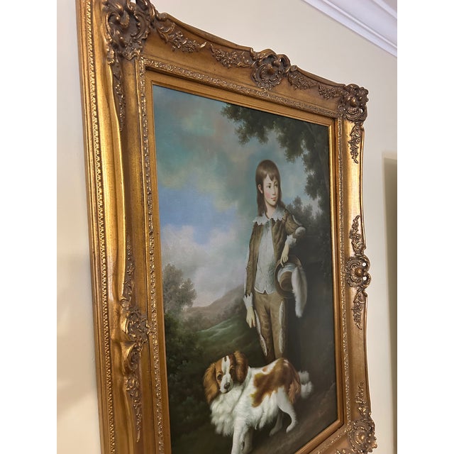 20th Century Oil Paintings Young Boy With Spaniel and Duchess of York - a Pair For Sale In Baltimore - Image 6 of 16