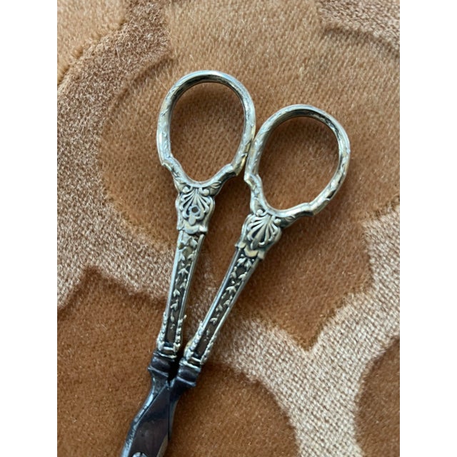 French Antique French Scissors in Embossed Leather Case For Sale - Image 3 of 9