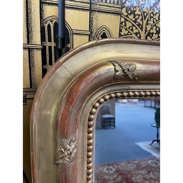 Louis Philippe Mirror in Gold Leaf For Sale - Image 3 of 9