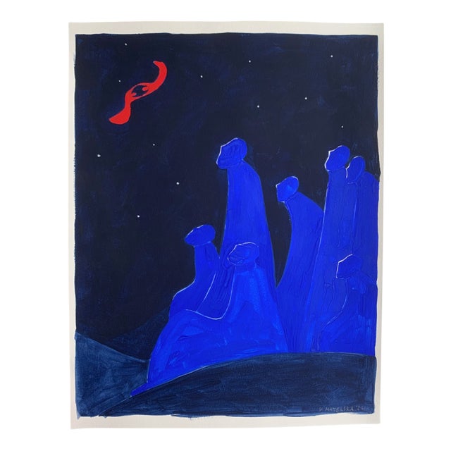 Waleria Matelska, Starry Night, 2024, Acrylic on Paper For Sale