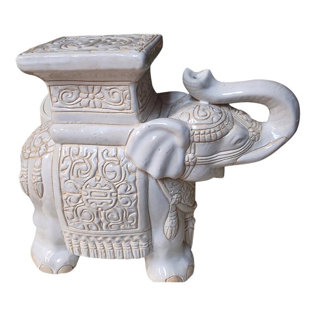 Large Ceramic Elephant Chinosierie Garden Stool Plant Stand For Sale