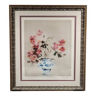 1970s Kaiko Moti "Floral Still Life" Original Aquatint Etching - Artist's Proof For Sale