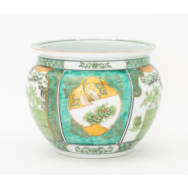 Gold Imari Hand-Painted Porcelain Jardinieres, 3 For Sale - Image 4 of 12