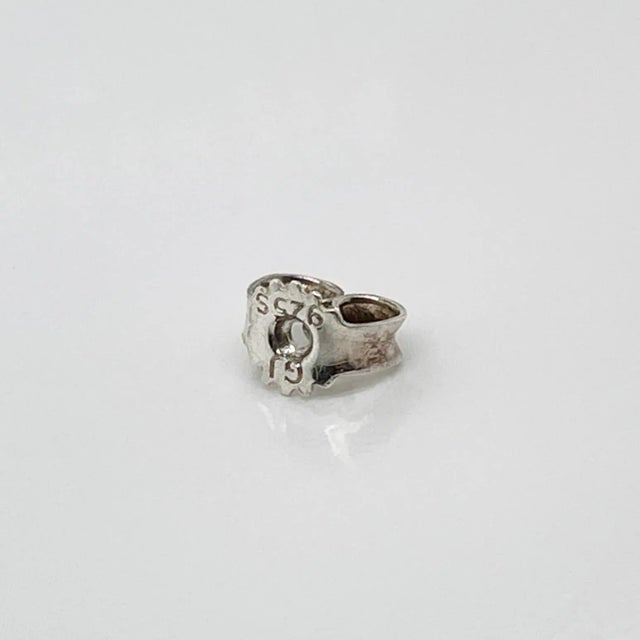 Silver Vintage Georg Jensen Diamond & Sterling Silver Infinity Earrings - 2 Pieces For Sale - Image 8 of 12