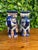 Hollywood Regency Vintage Blue Glazed Elephant Planters, Pair For Sale - Image 3 of 11