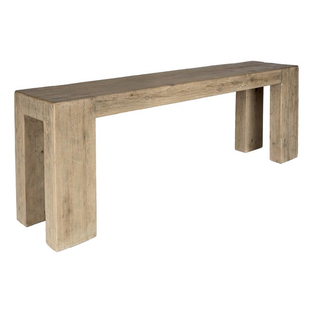 Reclaimed Elm Parsons Style Wood Console For Sale
