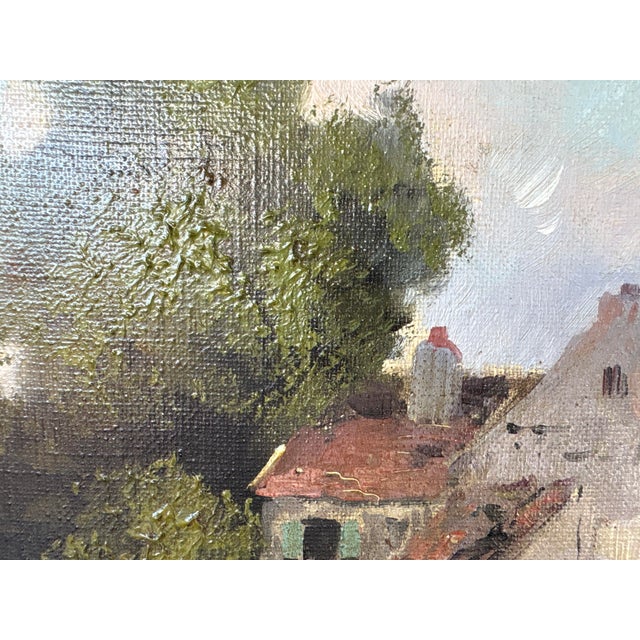 Th Linsyer, Lively Landscape by a River, 1890s-1910s, Oil on Canvas, Framed For Sale - Image 8 of 17