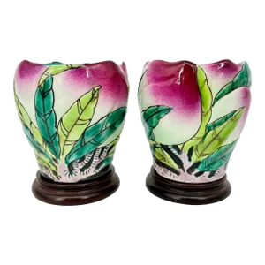 Chinese Famille Rose Porcelain Vase Mid 20th Century Pair