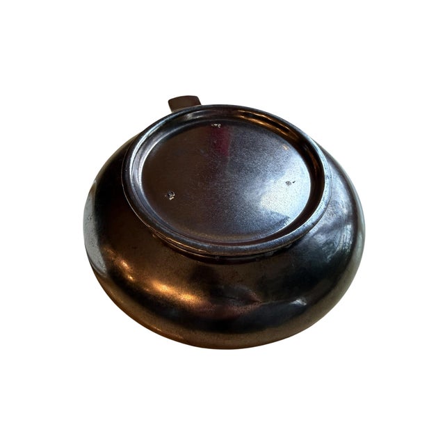 Ceramic Vintage Red Wing Lotus Bronze Casserole Lidded Bowl. For Sale - Image 7 of 10
