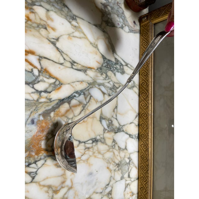 Silver Plated Ladle With Intricate Handle Design by Rogers Brothers For Sale In San Francisco - Image 6 of 8