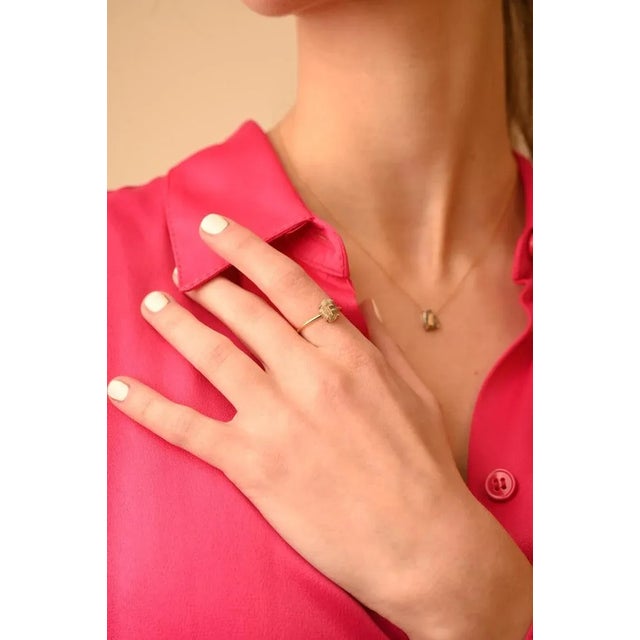 Art Deco Modern Natural 1.02ct Diamond Ring Alphabet "F" Personalized (All Letters Available) For Sale - Image 3 of 13