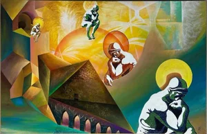 Jose Manuel Giraldez Ramos Abstract Oil Painting, Cuban American Artist