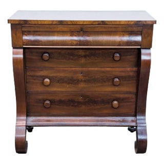 Antique 19th Century Mahogany Empire Style Four-Drawer Chest For Sale