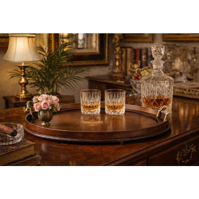 A timeless Edwardian Mahogany Serving Tray by Manning Bowman & Co., showcasing a beautifully aged mahogany finish and a...