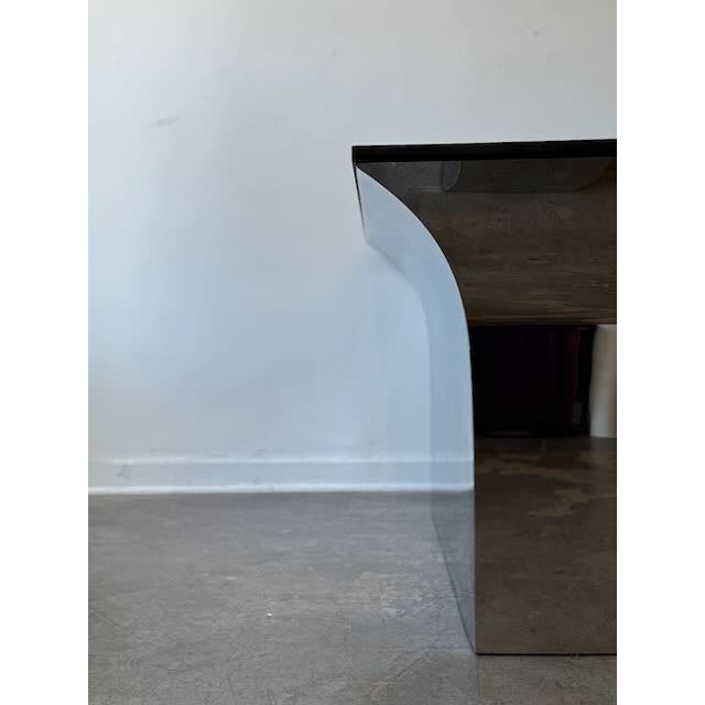1980s Sally Sirkin Lewis Style Steel & Granite Console Table For Sale - Image 12 of 14