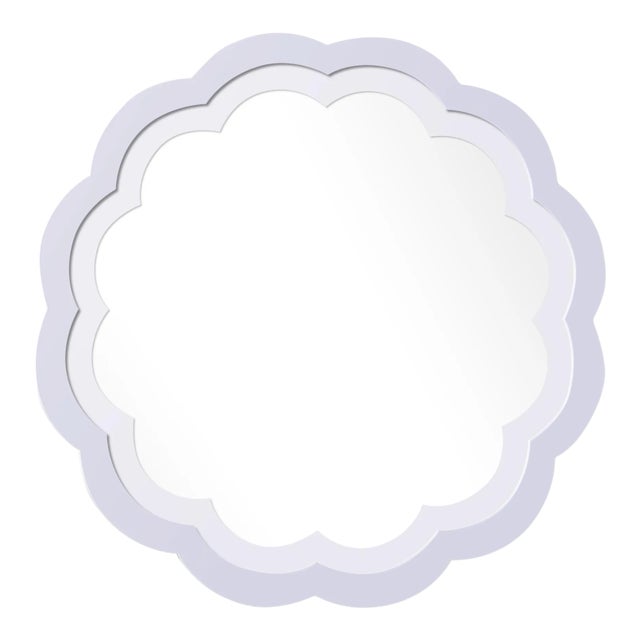 Fleur Home x Chairish Audobon Peony Circle Mirror in Spring Iris, 30x30 For Sale