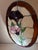Mid 20th Century Vintage Handcrafted Oval Shaped Large Floral Motif Stained Glass Panel Suncatcher Window Hanging 18” X 13” For Sale - Image 5 of 9
