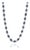 Estate Blue Sapphire Diamond Art Deco Tennis Necklace in 18k White Gold For Sale