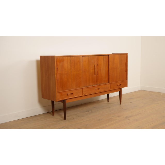 Vintage Danish Highboard in Teak For Sale - Image 14 of 14