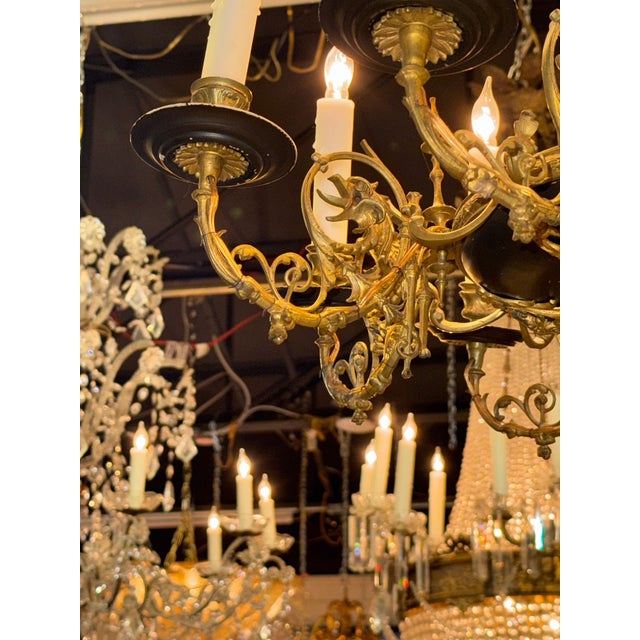 19th Century French Gothic Bronze Chandelier For Sale - Image 4 of 4