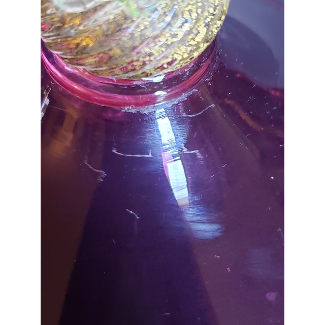 Late 20th Century Davide Fuin Murano Glass Tazza Compote Bowl 16in For Sale - Image 16 of 17