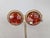 Mid-Century Modern Vintage Signed Napier Round Goldtone Red & Pink Beaded Clip Earrings-2 Pieces For Sale - Image 3 of 7