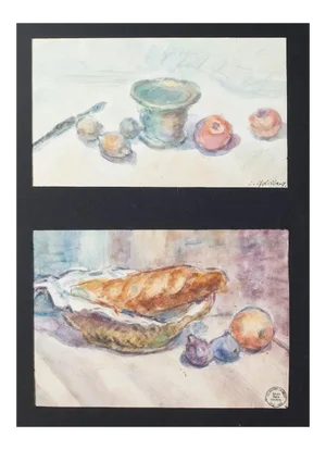 Still Lives - Original Watercolors on Paper by Simon Goldberg - 20th Century 20th century