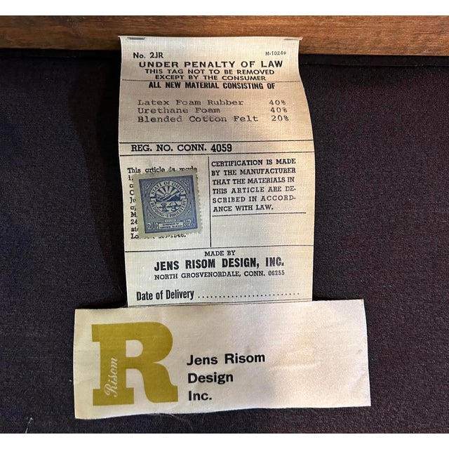 1960s Jens Risom Sofa - Mid Century Modern - Model 250 Armless Sofa With Walnut Base For Sale - Image 9 of 9