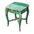 French Louis XV Style Side Table – Emerald Green Malachite-Inspired Finish With Gold Leaf & Ornate Bronze Details For Sale