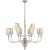 Vivian Large Two-Tier Chandelier in Polished Nickel with Natural Paper Shades Designer: Thomas O'Brien Canopy: 6" Round...