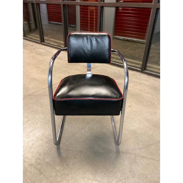 Metal American Art Deco Chrome Cantilever Chair From Royal Metal Circa 1930s For Sale - Image 7 of 13