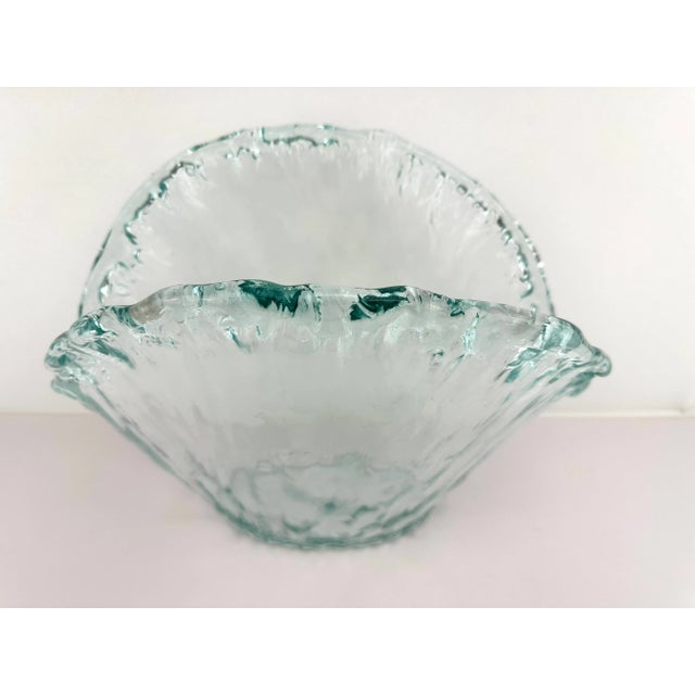 Large 1980s Contemporary Art Glass Ocean Water Wave Vase For Sale In Little Rock - Image 6 of 10