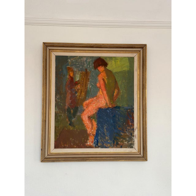 A. W. Ekelund, Modell, 1950s, Oil on Canvas For Sale - Image 14 of 14