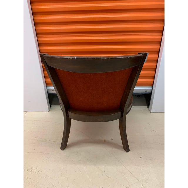 Vintage Original Burnt Orange Upholstery Wood and Cane ...