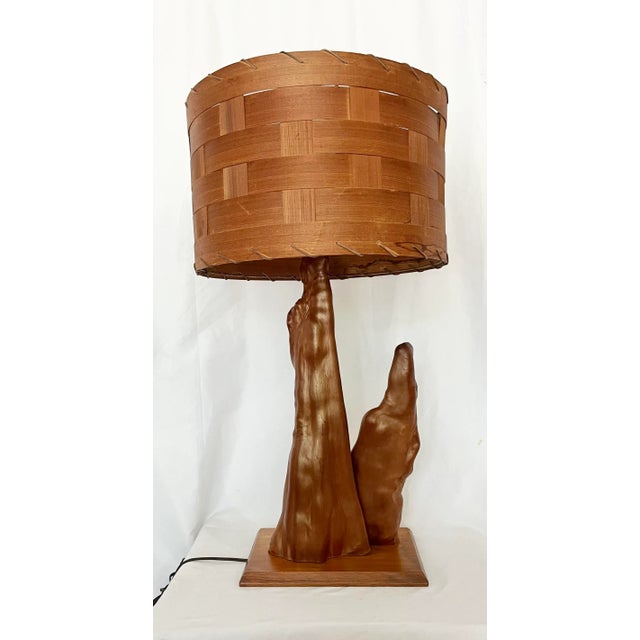 Mid Century Cypress Knee Wooden Lamp For Sale - Image 13 of 13