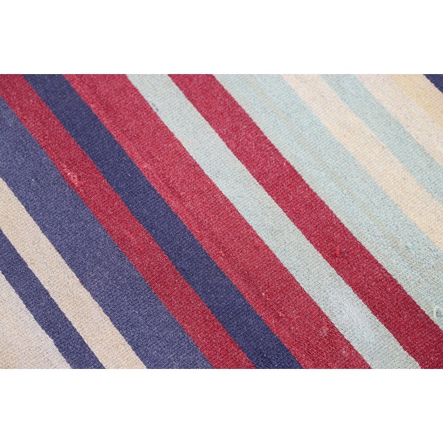 1970s Turkish Boho Style Striped Colorful Kilim Runner Rug For Sale In Sacramento - Image 6 of 10