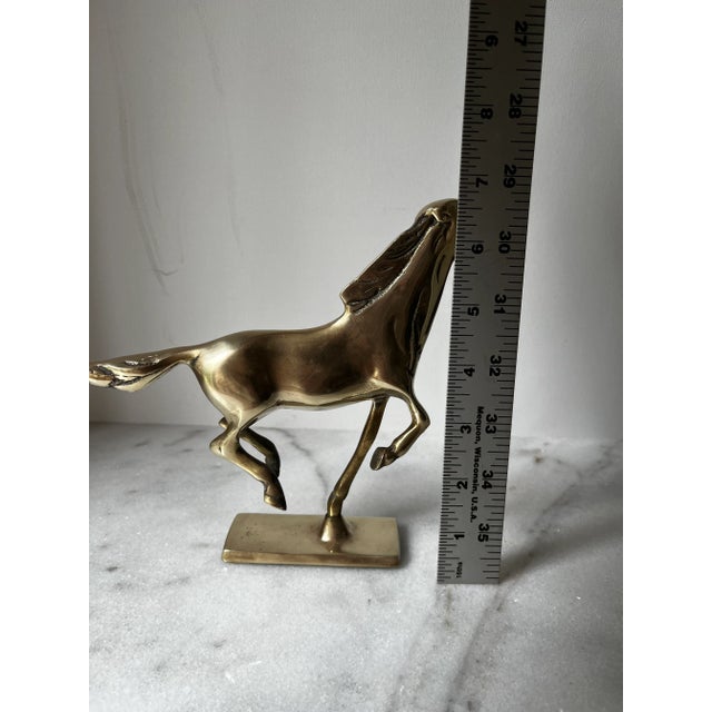 Brass Vintage Running Horse Figurine For Sale - Image 12 of 12