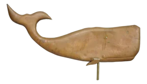 Antique Arts & Crafts Moby Dick "Whale" Copper Metal 37" Weathervane
