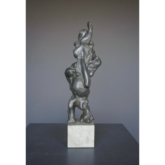 Large Abstract Sculpture, 1960s, Lead on a Marble Base For Sale - Image 11 of 11