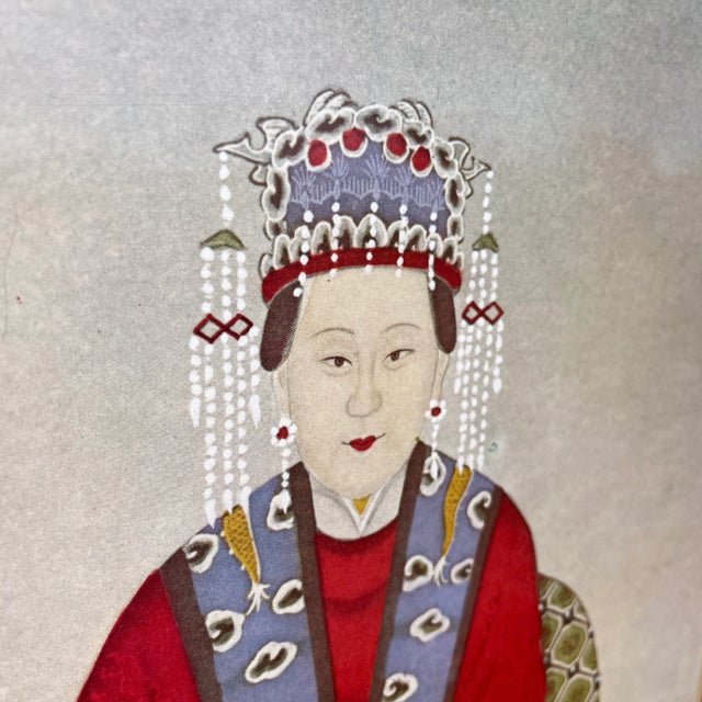 Mid 20th Century Chinese Ancestral Portrait Framed Print For Sale - Image 5 of 8