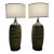 1950s Bitossi Large Vintage Green Textured Lamps Pair For Sale