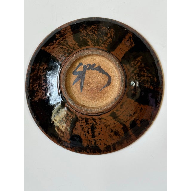 Brick Red Mid 20th C. Robert Sperry Studio Pottery Shallow Bowl For Sale - Image 8 of 8