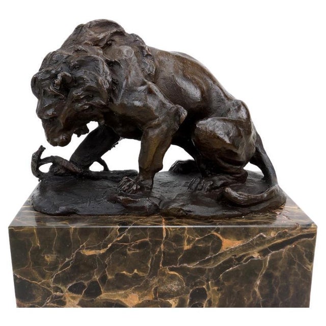 Brown Art Deco Style Brown Patinated Bronze Animal Sculpture For Sale - Image 8 of 8