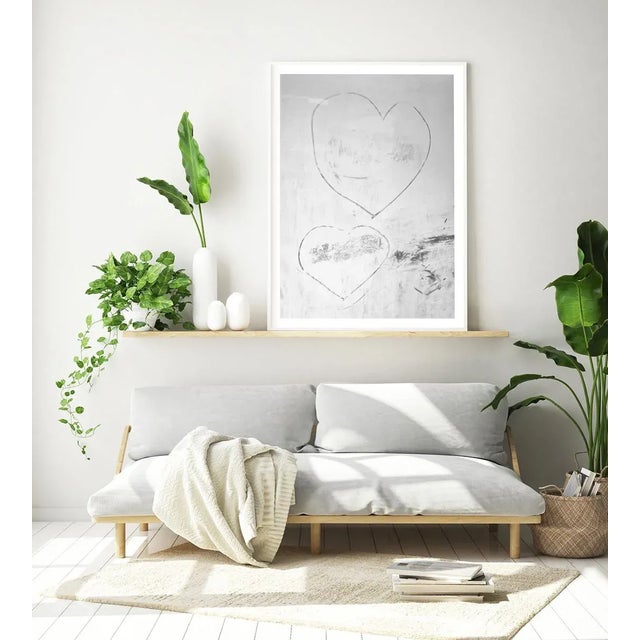 Contemporary Minimalist 'Modern Love' Hearts Print, Neutral Black and White Abstract Art, Large 30 X 45" Fine Art Photography Print For Sale - Image 4 of 9