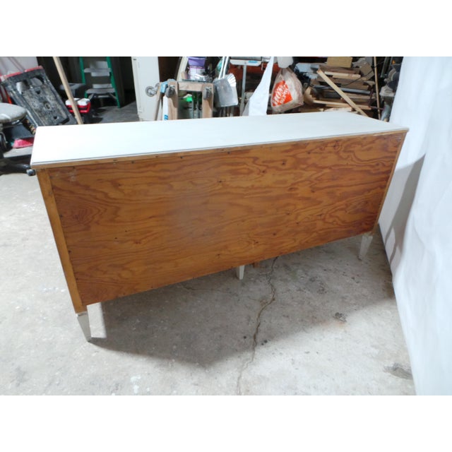 Antique White Gustavian Style Unique 9 Drawer Dresser For Sale - Image 8 of 10